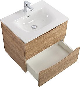 Тумба с раковиной BelBagno MARINO-CER-N-600-2C-SO-WO-P Rovere Bianco для ванной в интернет-магазине Sanbest
