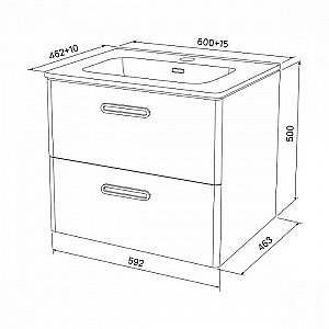 Тумба с раковиной IDDIS Brick BRI60W0i95K 60 белая для ванной в интернет-магазине Sanbest