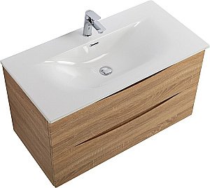 Тумба с раковиной BelBagno MARINO-CER-N-1000-2C-SO-WO-P Rovere Bianco для ванной в интернет-магазине Sanbest