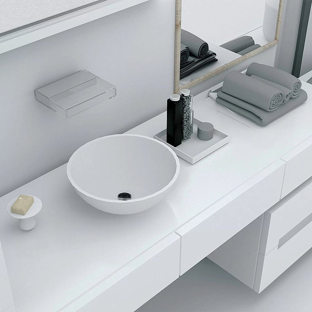 Раковина под столешницу Montebianco NEMI 11102 белая матовая купить в интернет-магазине Sanbest