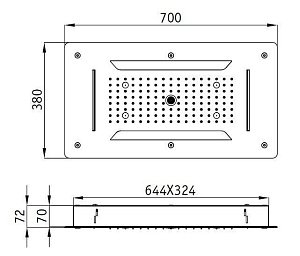 Верхний душ RGW Shower Panels SP-71 70х38 купить в интернет-магазине сантехники Sanbest