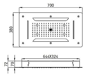 Верхний душ RGW Shower Panels SP-71 70х38 купить в интернет-магазине сантехники Sanbest