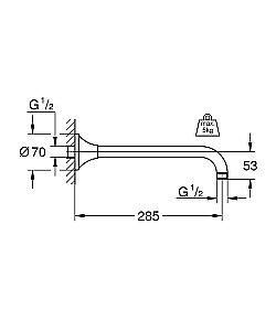 Держатель верхнего душа Grohe Rainshower Grandera 27986IG0 хром/золото купить в интернет-магазине сантехники Sanbest
