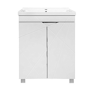 Тумба с раковиной Loranto Оптимум 60 CS00106210 белая для ванной в интернет-магазине Sanbest