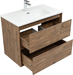 Тумба с раковиной Aquanet Милан 336379/254364 80 дуб рустикальный для ванной в интернет-магазине Sanbest