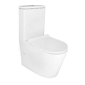 Унитаз напольный Azario Vetro AZ-2149 белый безободковый, с бачком, с крышкой микролифт купить в интернет-магазине Sanbest