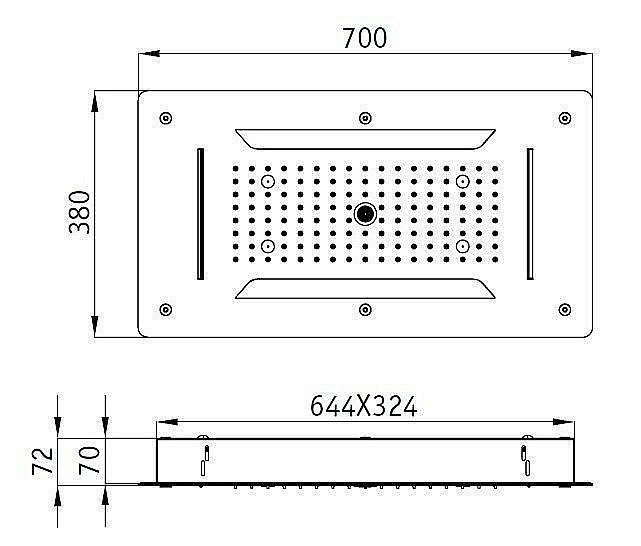 Верхний душ RGW Shower Panels SP-71 70х38 купить в интернет-магазине сантехники Sanbest