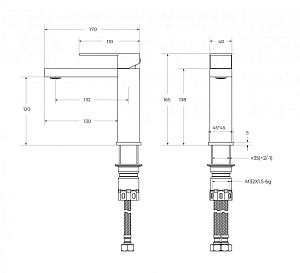 Смеситель для раковины Cezares SLIDER-LS-01-W0 хром купить в интернет-магазине сантехники Sanbest