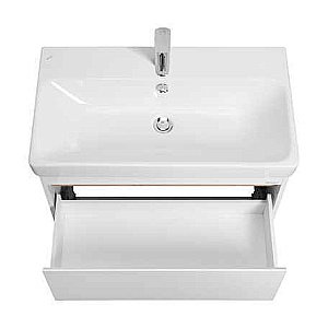 Тумба с раковиной Акватон Марти 80 белая/дуб эльвезия для ванной в интернет-магазине Sanbest