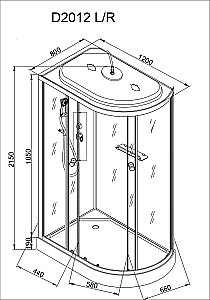 Душевая кабина AvaCan D Серия D2012 120х80 стандартная купить в интернет-магазине Sanbest