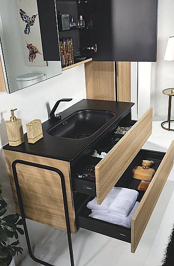 Зеркальный шкаф Armadi Art Vallessi дуб светлый фактурный 80 купить в интернет-магазине сантехники Sanbest