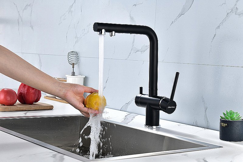 Смеситель для кухни Paulmark Serpentine Se213222-AN антрацит купить в интернет-магазине сантехники Sanbest