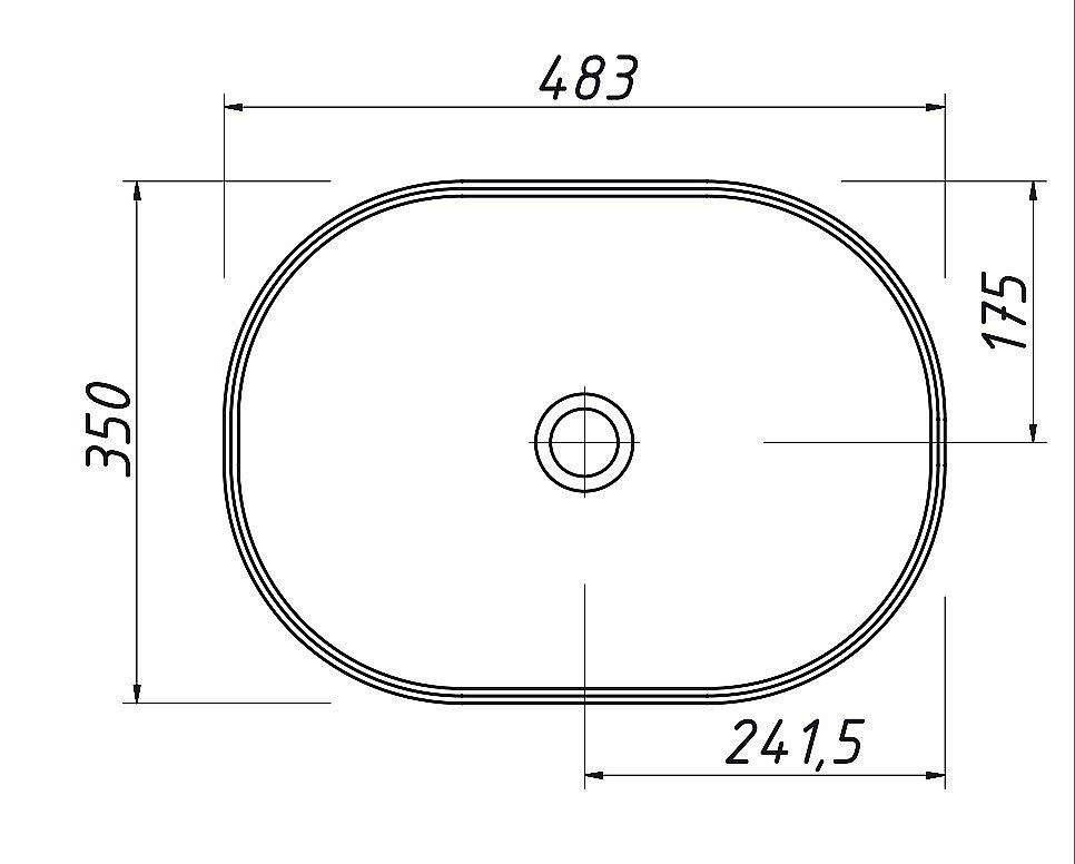 Раковина накладная Caprigo 48 W1009 белая купить в интернет-магазине Sanbest