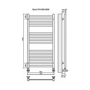 Полотенцесушитель водяной Terminus Грета П14 500x1060 купить в интернет-магазине сантехники Sanbest