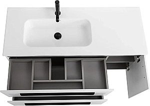 Тумба с раковиной Cezares ECO-CER-N 120 ECO-CER-N-1200-2C-1A-SO-BL белая глянцевая для ванной в интернет-магазине Sanbest