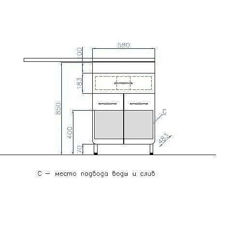 Тумба с раковиной Style Line ВаЛеРо 60/120 для ванной в интернет-магазине Sanbest