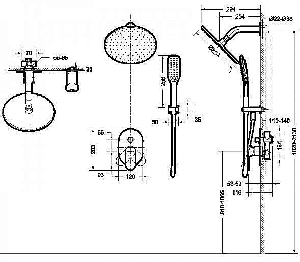 Душевая система Bravat GINA F865104C-A-ENG купить в интернет-магазине сантехники Sanbest