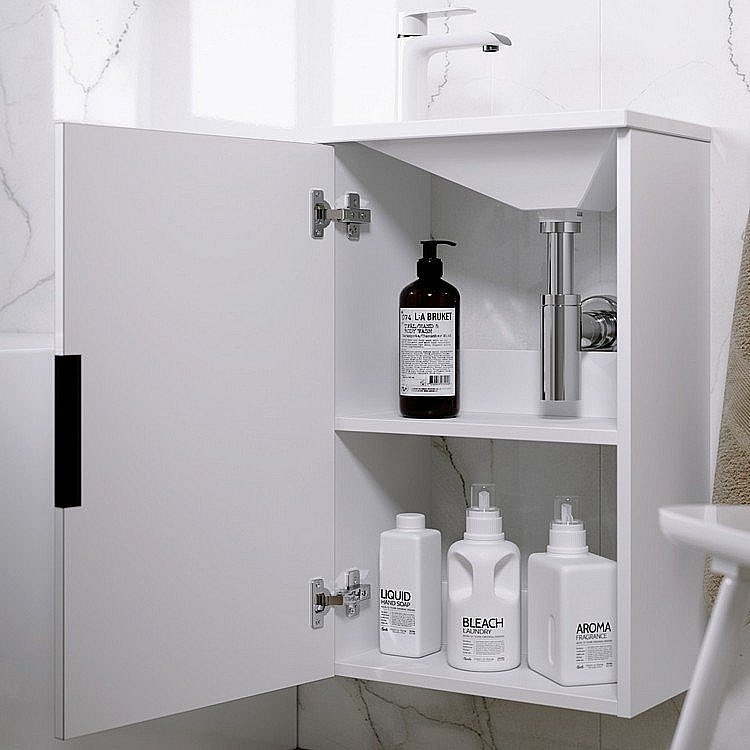 Тумба с раковиной Aqwella Accent 42 белая для ванной в интернет-магазине Sanbest