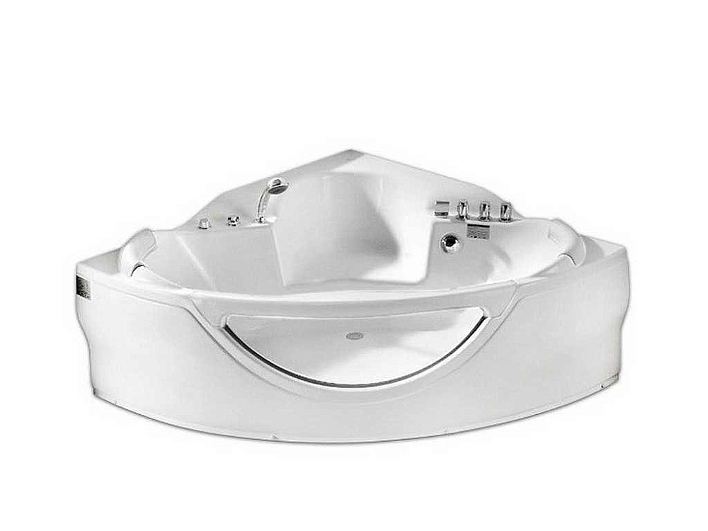 Ванна акриловая Gemy Glass Panel G9025 II C 155х155 белая с гидромассажем купить в интернет-магазине Sanbest