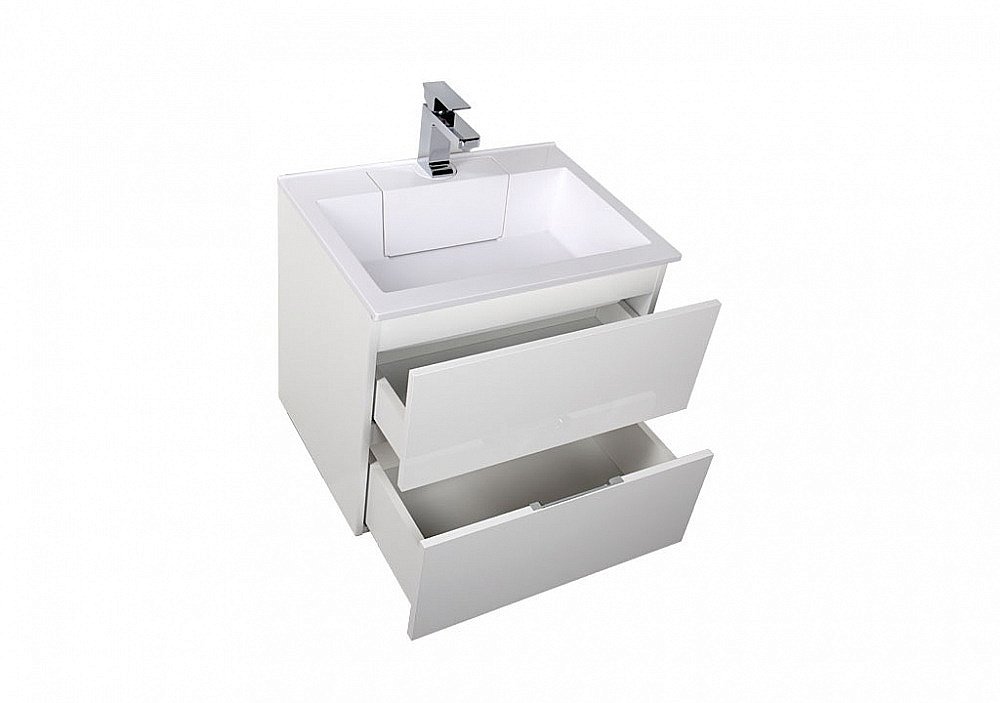 Тумба с раковиной Aquanet Алвита 60 белая глянцевая для ванной в интернет-магазине Sanbest