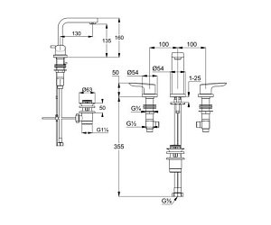 Смеситель для раковины Kludi Pure&Solid 343940575 купить в интернет-магазине сантехники Sanbest