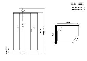 Душевая кабина Niagara Classic NG-3312-14BKT 120х80 купить в интернет-магазине Sanbest