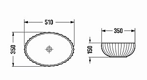 Раковина накладная CeramaLux GL 51 GL49-L1 голубая, прозрачная купить в интернет-магазине Sanbest