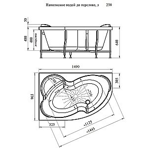 Ванна акриловая Vannesa Ирма 2-78-0-9-216 149х96 купить в интернет-магазине Sanbest