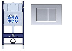 Инсталляция для унитаза Aquatek ECO Standart INS-0000014 с кнопкой KDI-0000011 хром матовый купить в интернет-магазине сантехники Sanbest