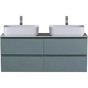 Тумба с раковиной и столещницей BelBagno 120 KRAFT-1200-4C-SO-AO+KEP-120-2-CEM голубая матовая для ванной в интернет-магазине Sanbest