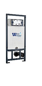 Унитаз с инсталляцией WeltWasser MARBERG 507+SALZBACH 043 GL-BL+MAR 507 RD CR черный/кнопка хром, безободковый, с крышкой микролифт, слив торнадо купить в интернет-магазине Sanbest