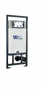 Унитаз с инсталляцией WeltWasser MARBERG 507+SALZBACH 043 GL-BL+MAR 507 RD CR черный/кнопка хром, безободковый, с крышкой микролифт, слив торнадо купить в интернет-магазине Sanbest