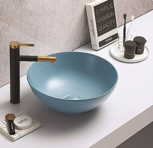Раковина накладная CeramaLux NC 41,5 104MHL-4 голубая купить в интернет-магазине Sanbest