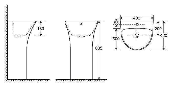 Напольная раковина CeruttiSpa Simona 48 CT7832 белая купить в интернет-магазине Sanbest