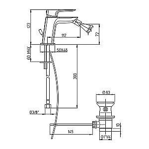 Смеситель для биде PAINI Nove 09PZ306 черный матовый купить в интернет-магазине сантехники Sanbest