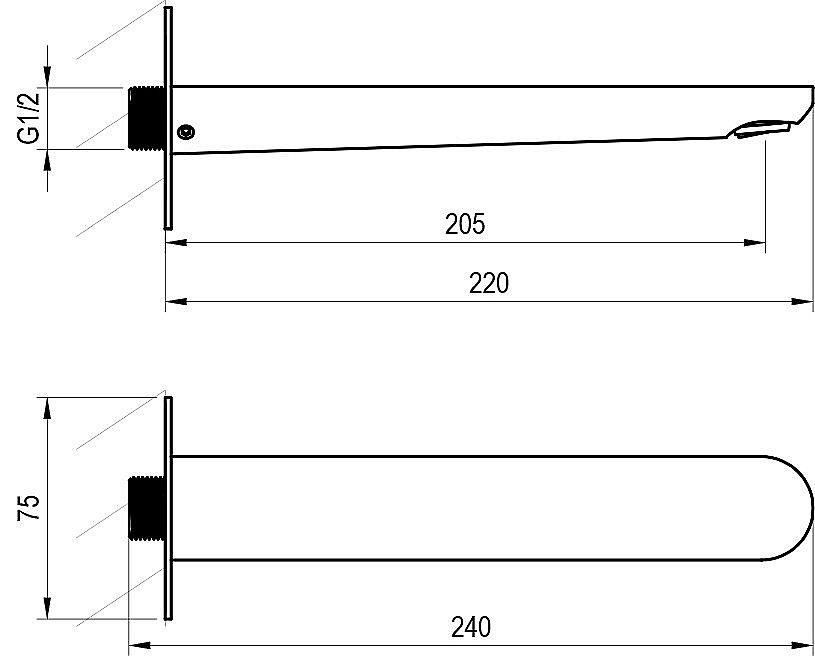 Излив на ванну Ravak Eleganta X07P806 розовое золото купить в интернет-магазине сантехники Sanbest