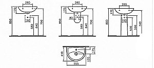Раковина на пьедестале Vitra Norm Fit 56 6894B099-17760156 белая купить в интернет-магазине Sanbest