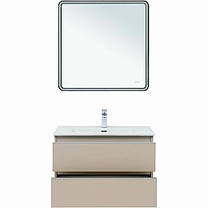 Тумба с раковиной Aquanet Вега 80 329585 бежевая для ванной в интернет-магазине Sanbest