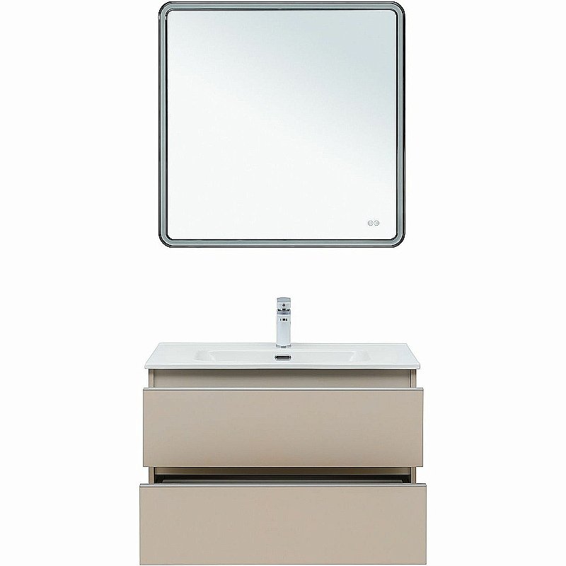 Тумба с раковиной Aquanet Вега 80 329585 бежевая для ванной в интернет-магазине Sanbest