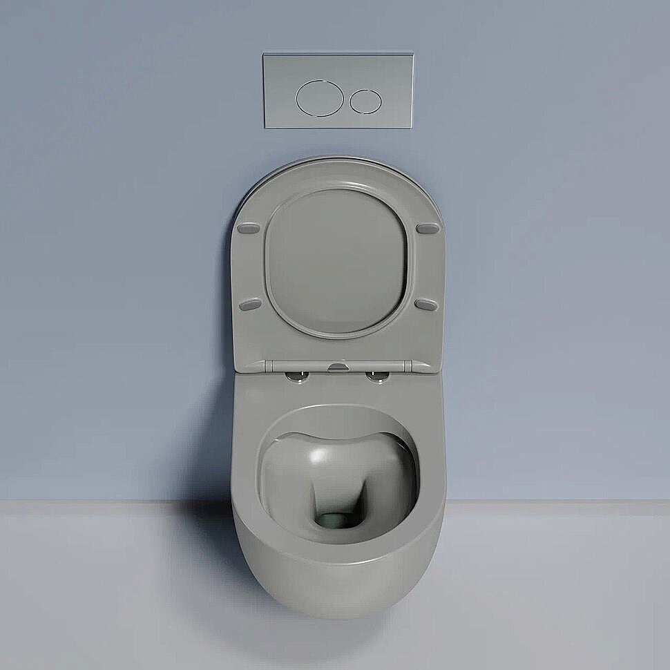 Унитаз подвесной Ceramica Nova Modena CN6063MH безободковый, с крышкой микролифт, антрацит матовый купить в интернет-магазине Sanbest