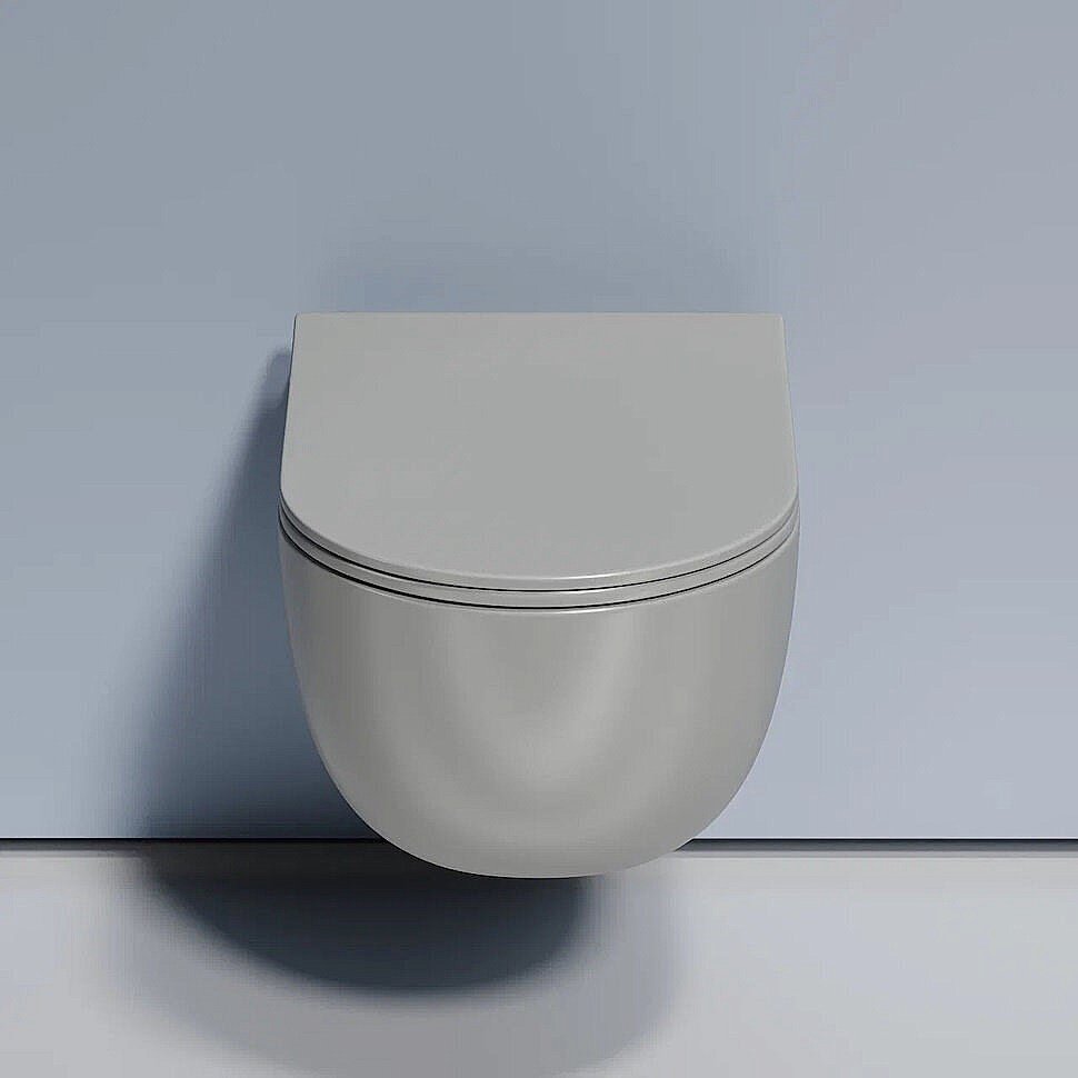 Унитаз подвесной Ceramica Nova Modena CN6063MH безободковый, с крышкой микролифт, антрацит матовый купить в интернет-магазине Sanbest