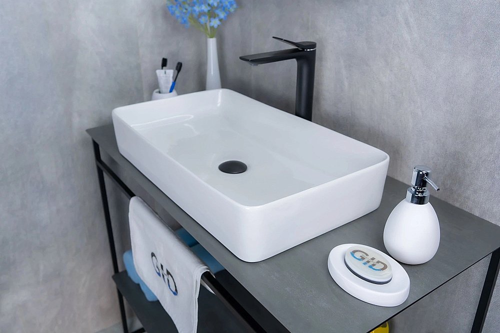 Раковина накладная Gid Geometrico 60 N9396 51140 белая купить в интернет-магазине Sanbest