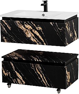 Тумба с раковиной Cezares Slider 80 SLIDER-800-1C-SO-NF черный фьюжн для ванной в интернет-магазине Sanbest