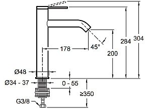 Cмеситель для раковины Jacob Delafon GRANDS BOULEVARDS E77959-4AND-CP хром купить в интернет-магазине сантехники Sanbest