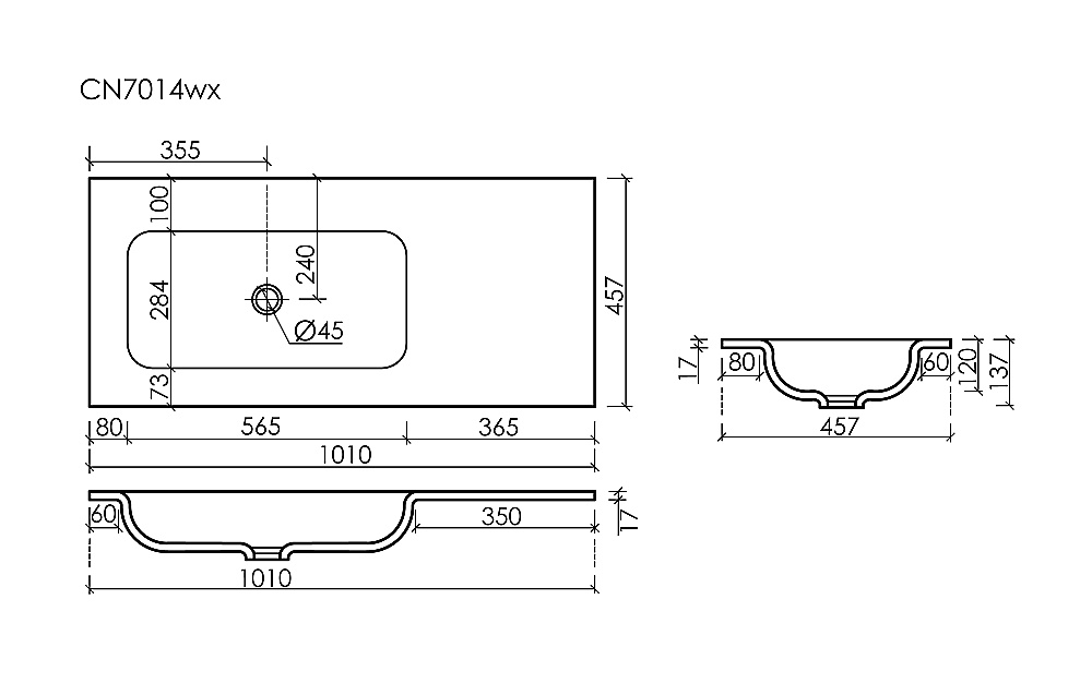 Раковина Ceramica Nova Grace 101 CN7014wx/CN7015wx белая купить в интернет-магазине Sanbest