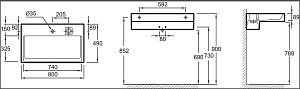 Раковина Jacob Delafon TERRACE EXD9112-00 80 купить в интернет-магазине Sanbest