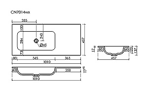 Раковина Ceramica Nova Grace 101 CN7014wx/CN7015wx белая купить в интернет-магазине Sanbest