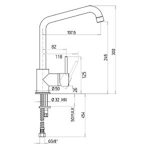 Смеситель для кухни PAINI Cox 7872572CR599H1KM нежный трюфель купить в интернет-магазине сантехники Sanbest