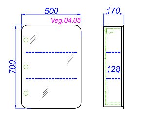Зеркальный шкаф AQWELLA Вега 50 купить в интернет-магазине сантехники Sanbest