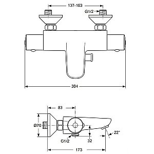 Термостат Ideal Standard Ceratherm 50 A5550AA купить в интернет-магазине сантехники Sanbest